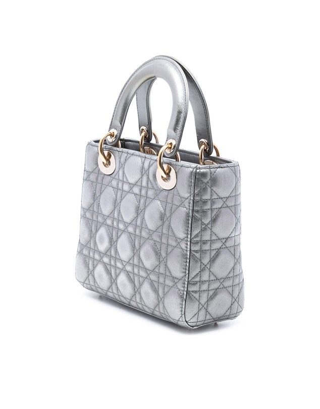 Pre-Loved by Azura Reborn - Pre-Loved Small Metallic Lambskin Cannage My ABCDior Lady Dior