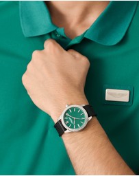 Aston Martin - HDL Podium Green Stainless Steel Black Silicone Strap Watch