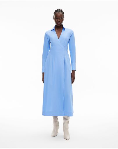 hook and eye long sleeve dress Long-Sleeve Cutout Hook-And-Eye Two Tone Mini A-Line Dress