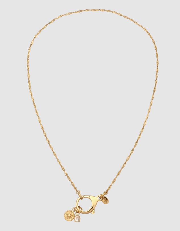 Elli Jewelry - Necklace Women Sun Zirconia White 925 Sterling Silver Gold Plated