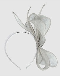 Max Alexander - Silver Sinamay Bow Fascinator