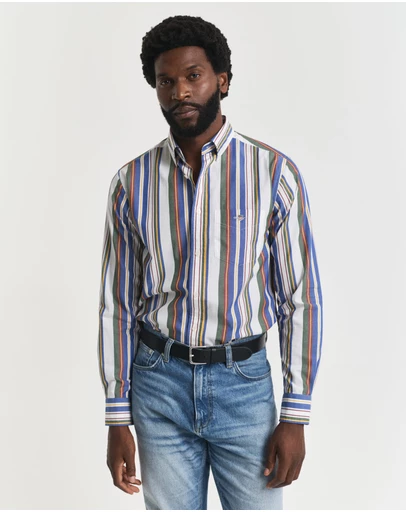 Gant - Regular Fit Multi Striped Classic Poplin Shirt