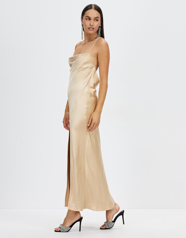 Third Form - Satin Split Slip Maxi Dress