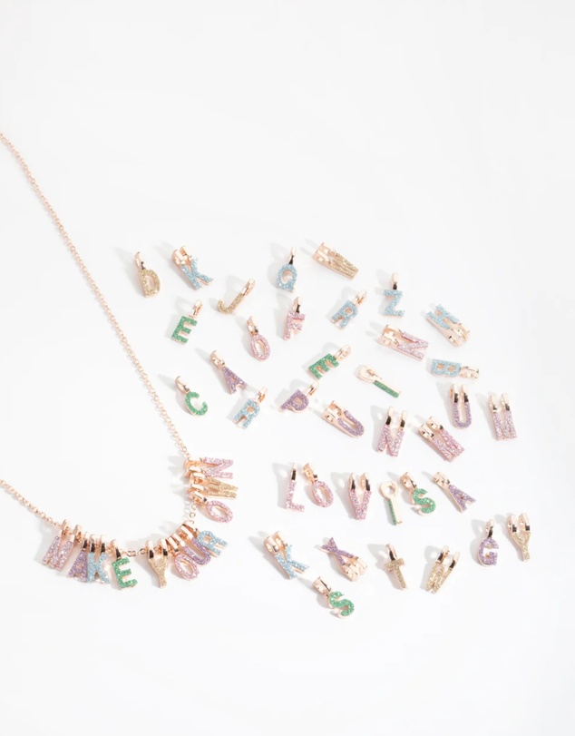 Lovisa - Kids Rose Gold Glitter Paper Make-Your-Own Necklace
