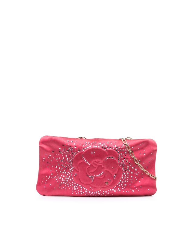 Pre-Loved by Azura Reborn - Pre-Loved chanel Camelia Clutch CrystalEmbellished