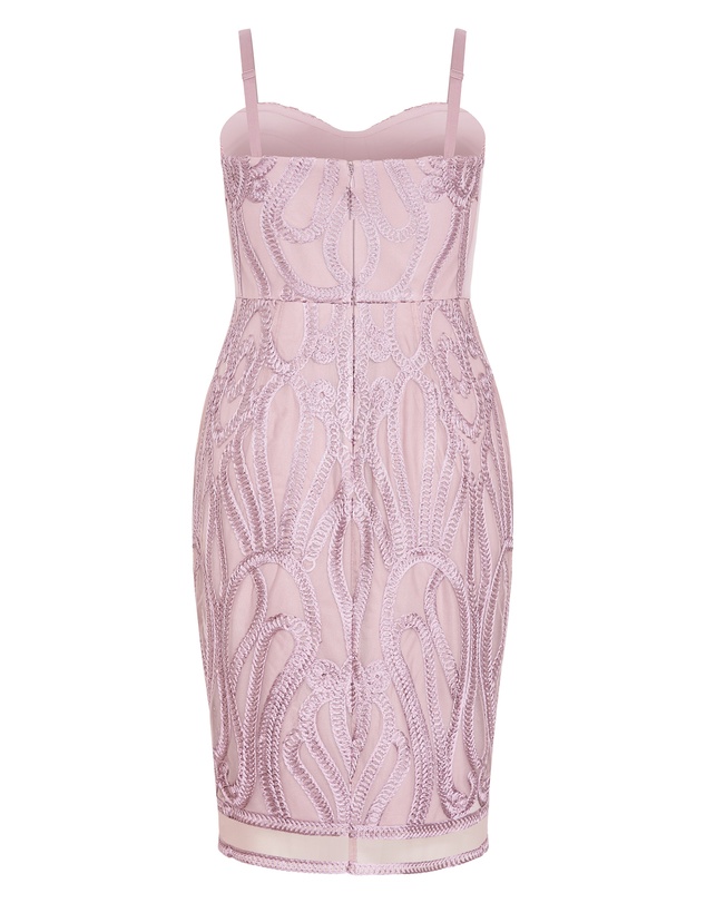 City Chic - Plus size Antonia Strapless Midi Dress - dusty mauve