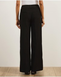 Atmos&Here - Mia Contrast Stitch Tailored Pants