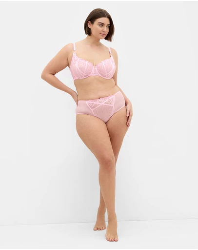 City Chic - Plus size Tabrett Demi Underwire Bra - cherry blossom