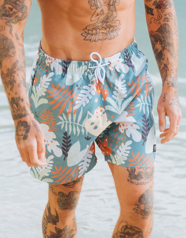 Vacancy Co - Abstract Leaf Swim Short