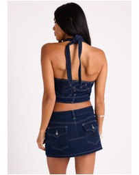 Neon Hart - Jigsaw Denim Halter Top