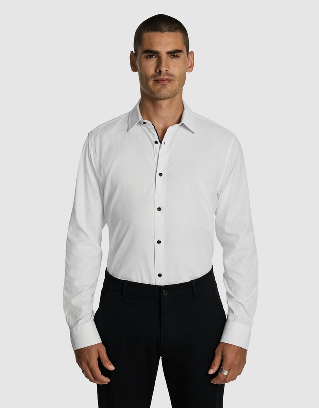 yd. - Heart Textured Slim Shirt