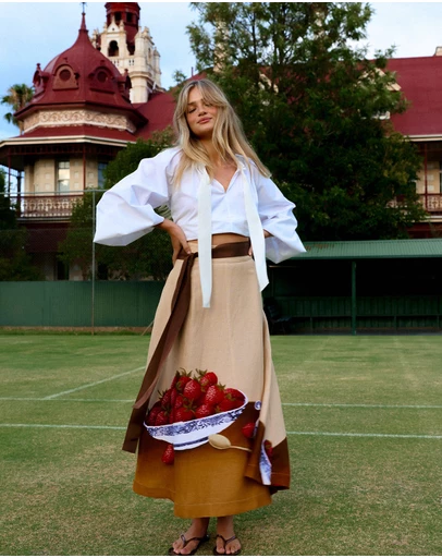Binny - Strawberries Cream Skirt