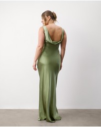 Six Stories - Cowl Back Satin Bridesmaid Dress