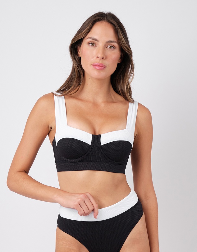 UNE PIECE - Textured Original Bustier Balconette Bralette Bikini Top