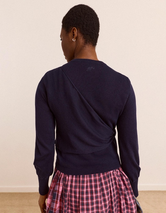 Damson Madder - Venna Wrap Merino Wool Cardigan