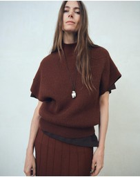 M.N.G - Knitted Long Skirt With Seam Detail