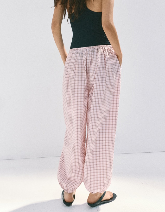 M.N.G - Checked Plaid Baggy Trousers