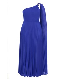 City Chic - Eloura One Shoulder Pleat Maxi Dress