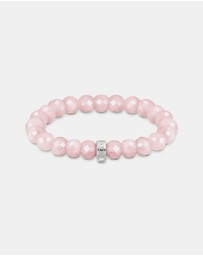 THOMAS SABO - THOMAS SABO Charm bracelet with rose quartz beads oval