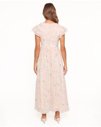 Petal & Pup - Angelica Midi Dress - Pastel Pink Floral