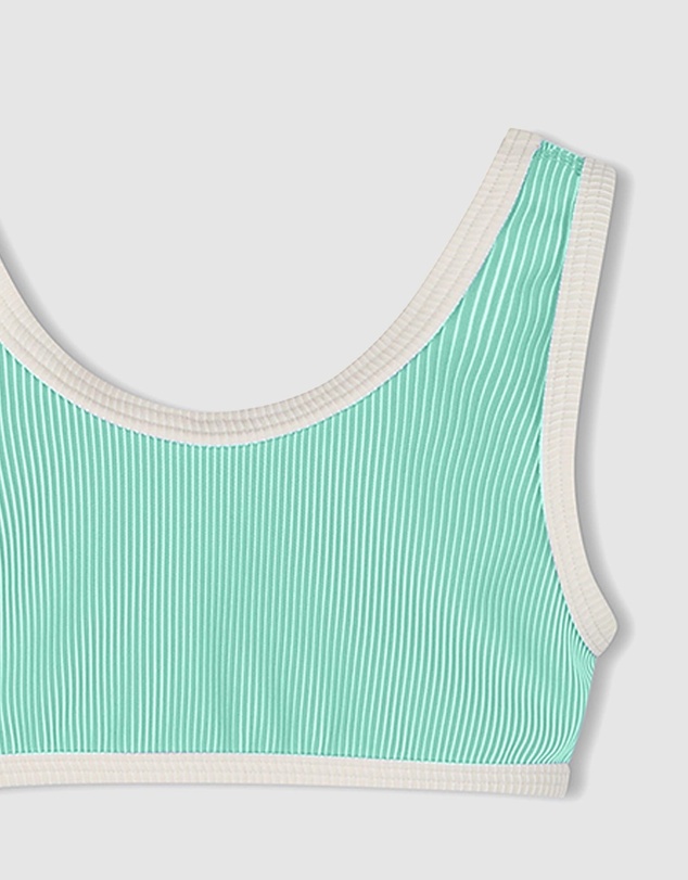 Zulu & Zephyr Mini - Mini Stripe Rib Scoop Bikini Top - Babies-Teens