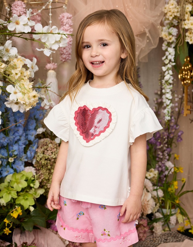 Fleur Harris - 'Heirloom Treasures' Frilly Tee in Snow White