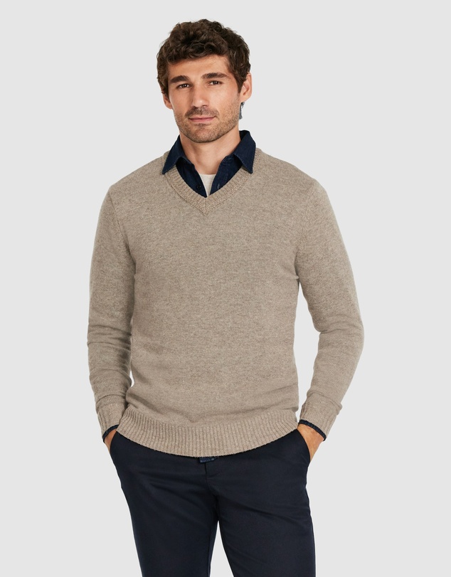 Tarocash - Orion Textured V Neck Knit