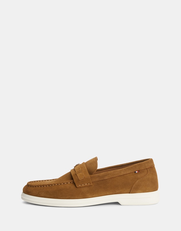 Tommy Hilfiger - Malko Light Suede Flag Hardware Loafers - Men's