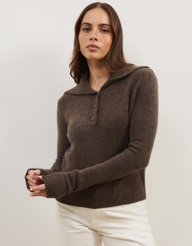 Atmos&Here - Kiera Knit Jumper with Wide Collar