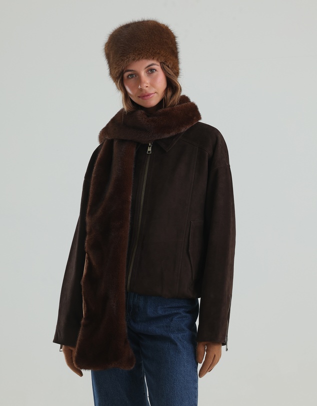 Morgan & Taylor - Peyton Faux Fur Scarf in Brown