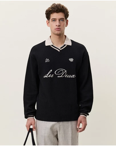 Les Deux - Waffle LS Football Jersey