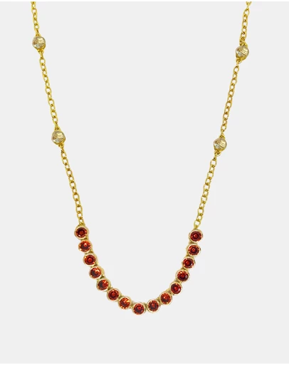 Mountain & Moon - IVY Necklace Garnet CZ