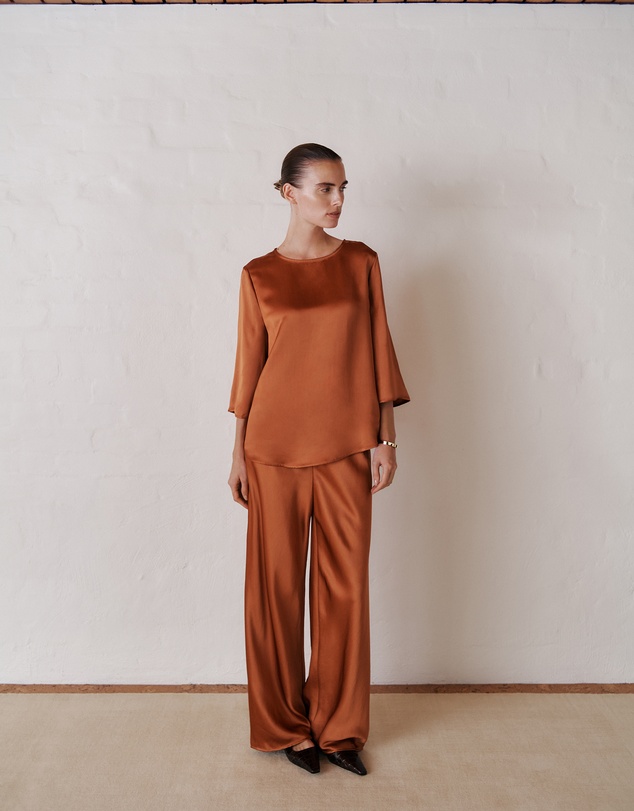 Trenery - Satin Relaxed Blouse in Sierra