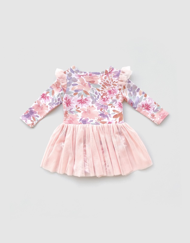 WITH LOVE FOR KIDS - Tulle Flutter Long Sleeve Tutu Onesie - Babies