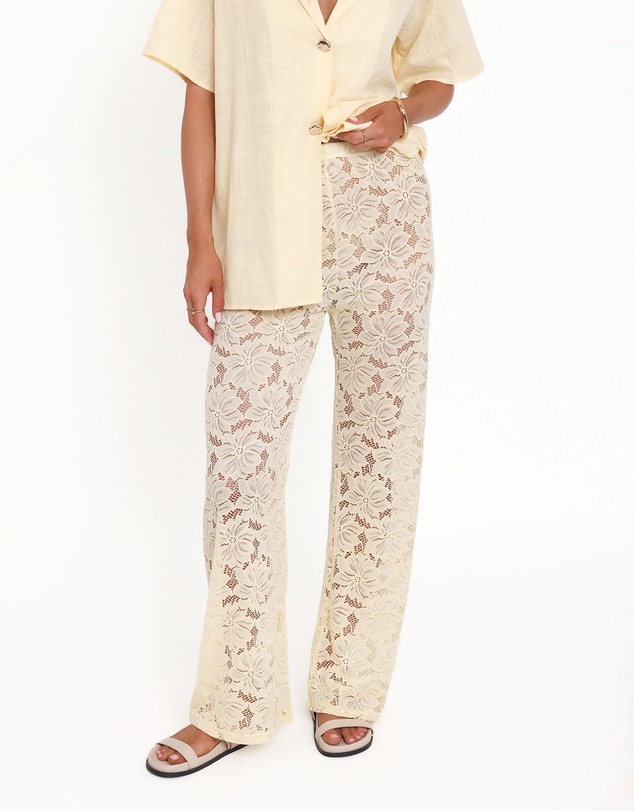 Petal & Pup - Mindy Lace Pant Set - Yellow