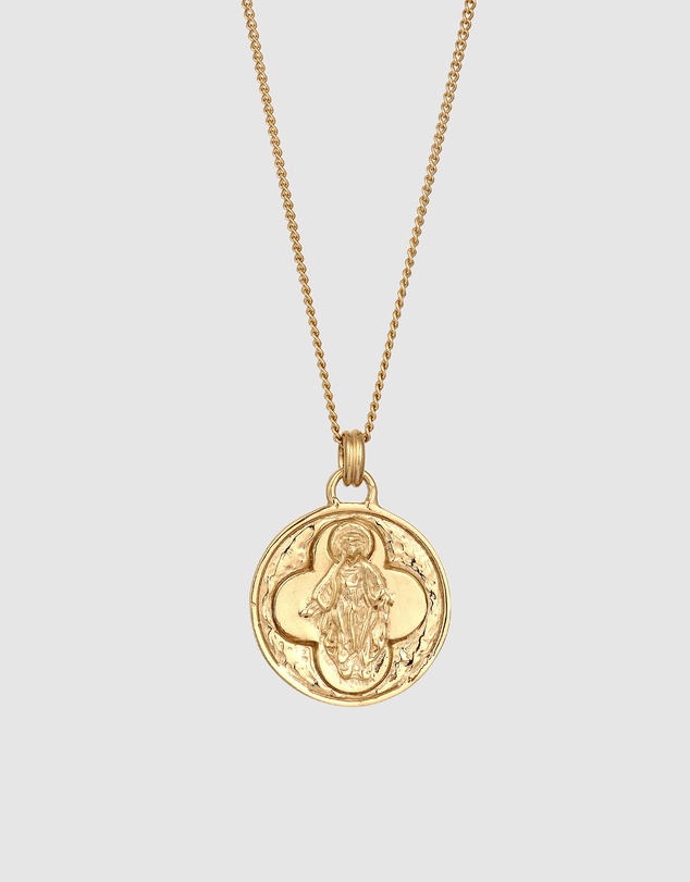 Elli Jewelry - Necklace Madonna Religion 925 Sterling Silver Gold-Plated
