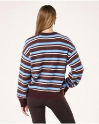 P.E Nation - Sable Stripe Knit Bomber Jacket