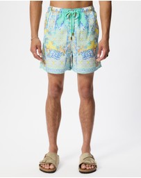 Camilla - Mid Length Boardshort With Elastic Waist
