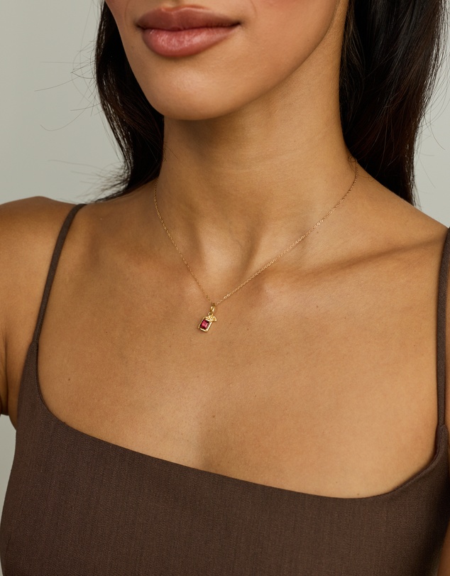 Michael Hill - Raspberry Garnet & Citrine Negroni Cocktail Pendant in 18kt Gold Vermeil