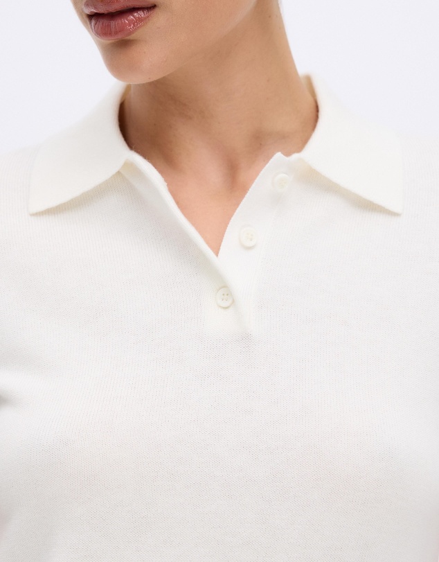 Minima Esenciales - Arlen Silk Blend Polo Knit Top