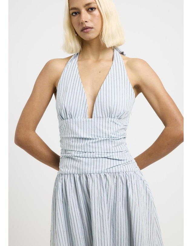 Subtitled - Alex Plunge Striped Maxi Dress