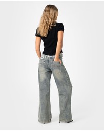 Rusty - DIY Wendy Wide Low Rise Distressed Jean
