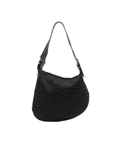 Pre-Loved by Azura Reborn - Pre-Loved Zebra Print Canvas Oyster Hobo
