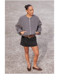 Petal & Pup - Elisa Cropped Bomber - Heather Grey