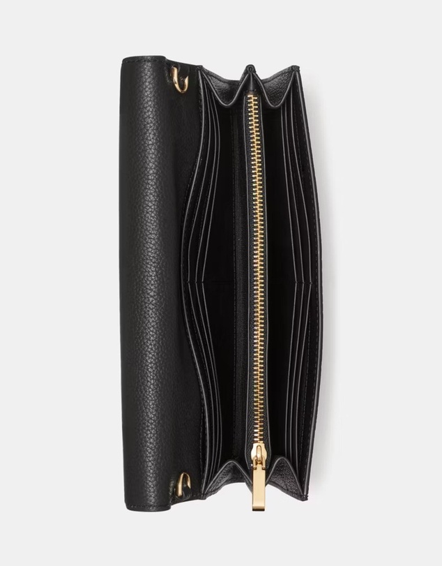 Kate Spade - Deco Pebbled Leather Wallet On Chain