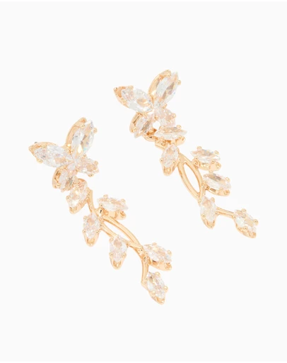Lovisa - Gold Diamante Vine Drop Earrings