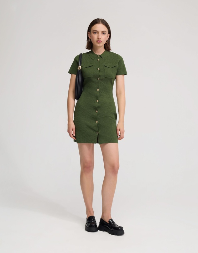 Oxford - Olive Knitted Mini Dress