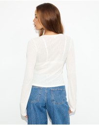 Dazie - Vienna Sheer Long Sleeve Top