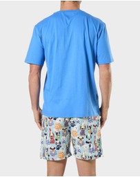 Mitch Dowd - Mitchdowd Mens Pyjama Set Best Dad Dog Print T-Shirt and Shorts