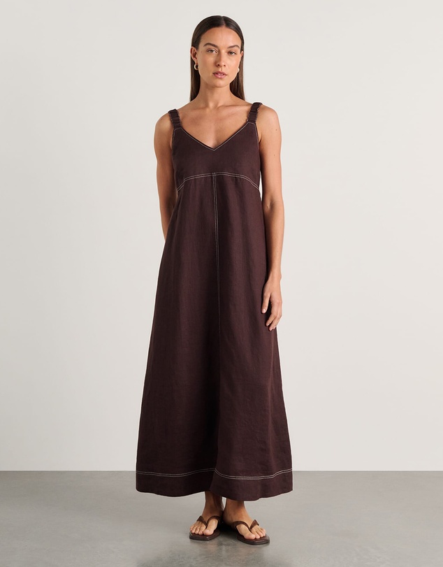 Jag - Sara Linen Midi Dress